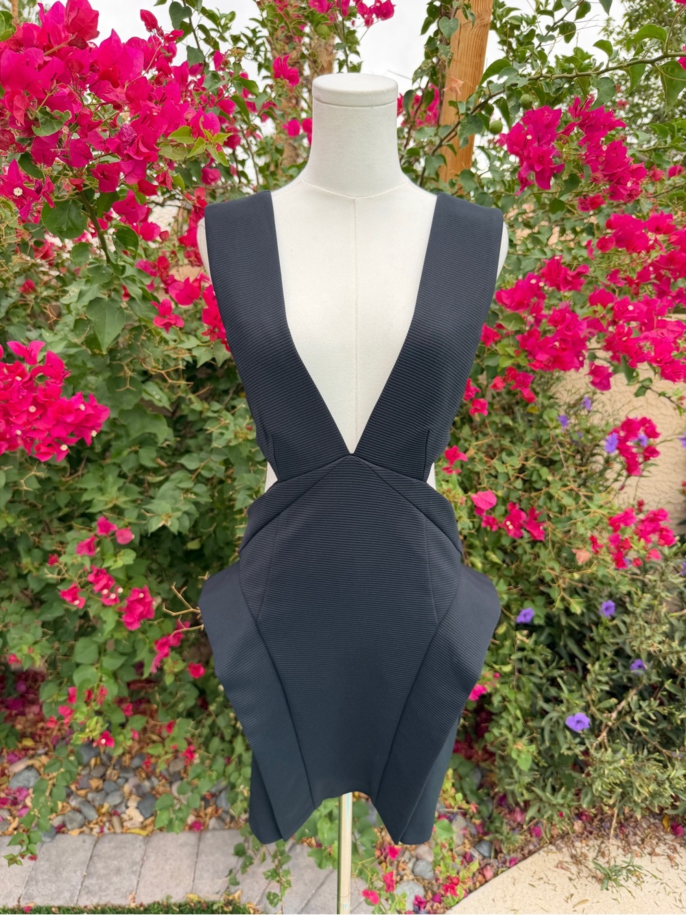 Vintage Nasty Gal Black Sculptural Cutout Mini Dress